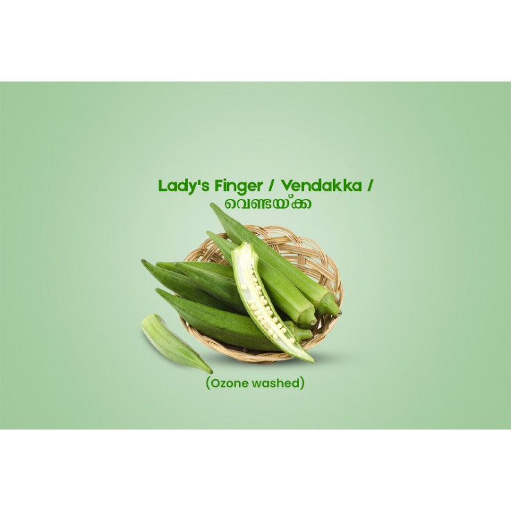 Lady's Finger / Vendakka / വെണ്ടയ്ക്ക - 500gm Pack (Ozone washed)